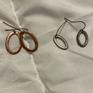 Hanging oval earrings- 2 pair